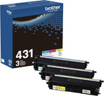 New, Pre-Owned - Brother Standard-Yield Cyan, Yellow and Magenta Toner Cartridge, TN431-3PK