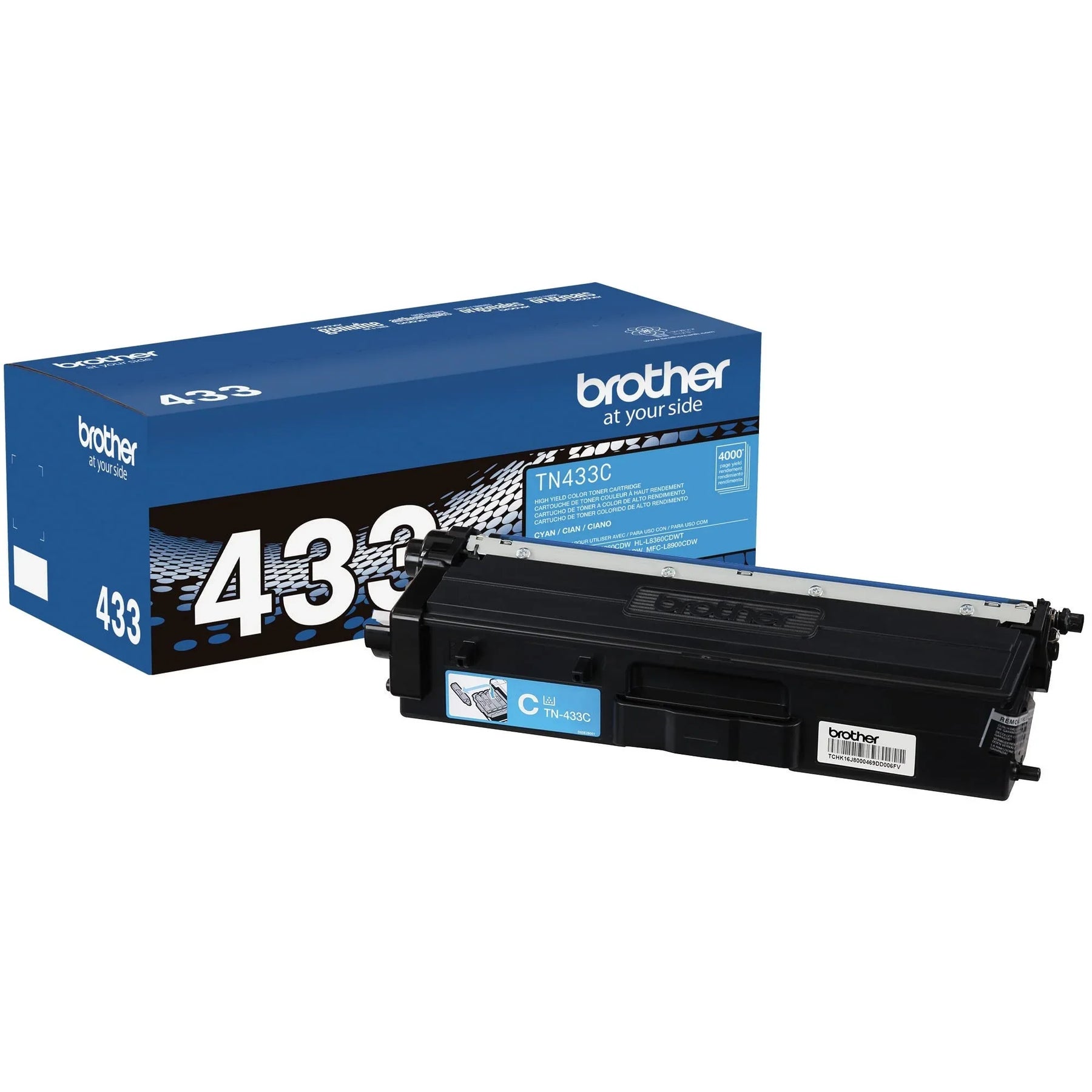New, Pre-Owned - Brother TN-433 Cyan High-Yield Toner Cartridge, TN433C