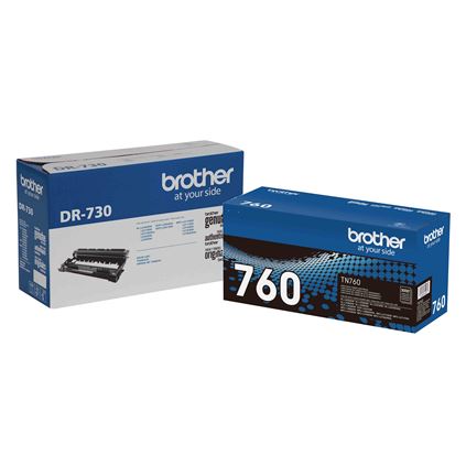 New, Pre-Owned - Brother DR730/TN760 Standard Yield/ High Yield Drum Unit & Toner Cartridge