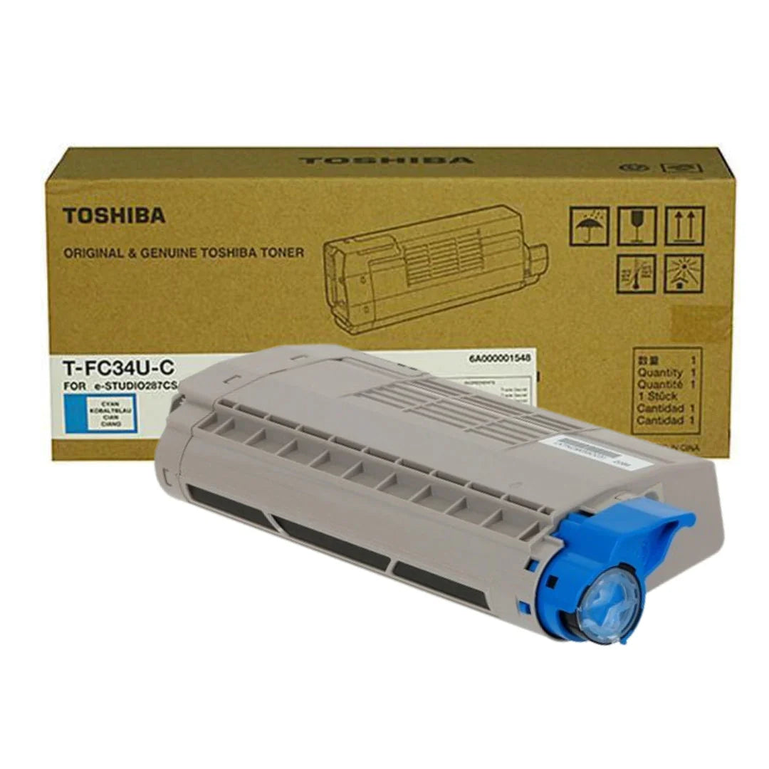 New, Pre-Owned - Toshiba TFC34UC Standard Yield Cyan Toner Cartridge, T-FC34U-C