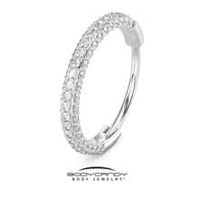 20G Implant Grade Titanium Triple Sided Micro Gem Hinged Nose Hoop