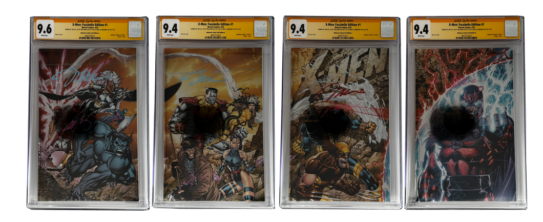 [TRIPLE SIGNED CGC YELLOW LABEL 4 PACK FOIL] X-Men 1991 #1 Facsimile Jim Lee | Claremont |  Williams Cover Var [Set #3]