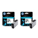 New, Pre-Owned - HP New, Pre-Owned - 920 (CD971AN) Black Ink Cartridges- Twin Pack