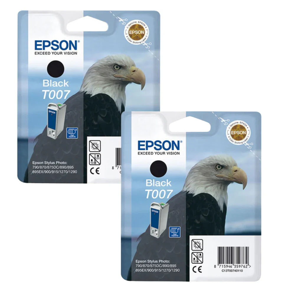 New, Pre-Owned -  - 2 Pack Epson T007 Black Ink Cartridges