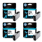 New, Pre-Owned - HP 920 (CD971AN) Black Ink Cartridges 4 Pack