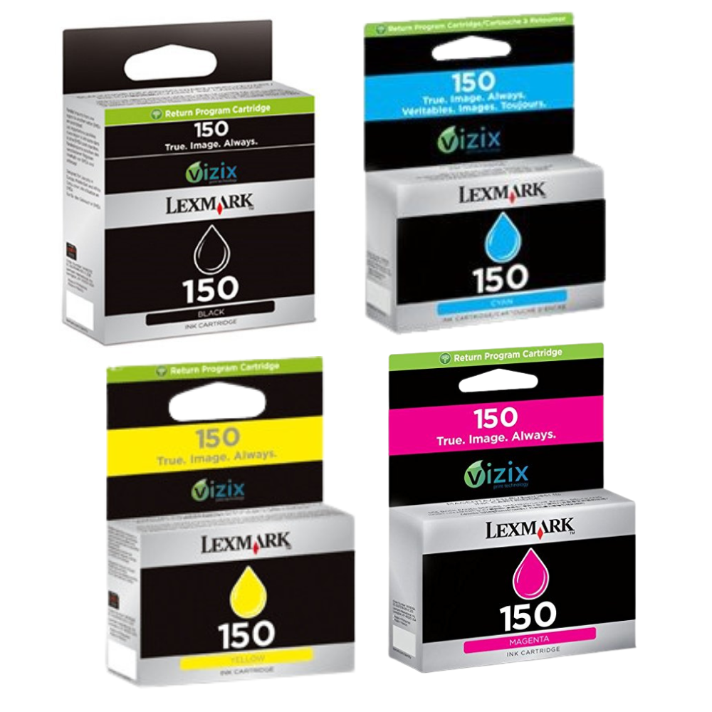 New, Pre-Owned - Lexmark #150 Black, Cyan, Magenta & Yellow Ink Cartridge