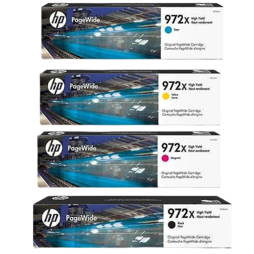 New, Pre-Owned - HP 972X Black, Cyan, Magenta and Yellow Ink Cartridge