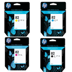 New, Pre-Owned - HP 82 69-ml Black, Magenta, Cyan, Yellow Ink Cartridge, 4 Pack