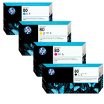 New, Pre-Owned - HP 80 Black, Cyan, Magenta & Yellow Ink Cartridges