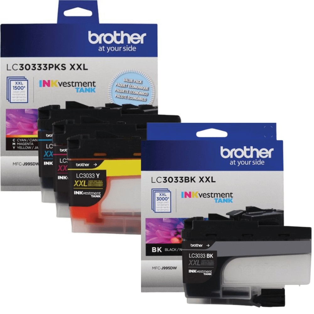 New, Pre-Owned - Brother -LC3033BKS XXL Super High-Yield Tank Ink Cartridge-4 Pack