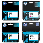 New, Pre-Owned - HP 950 Black & 951 Cyan, Magenta & Yellow Ink Cartridges
