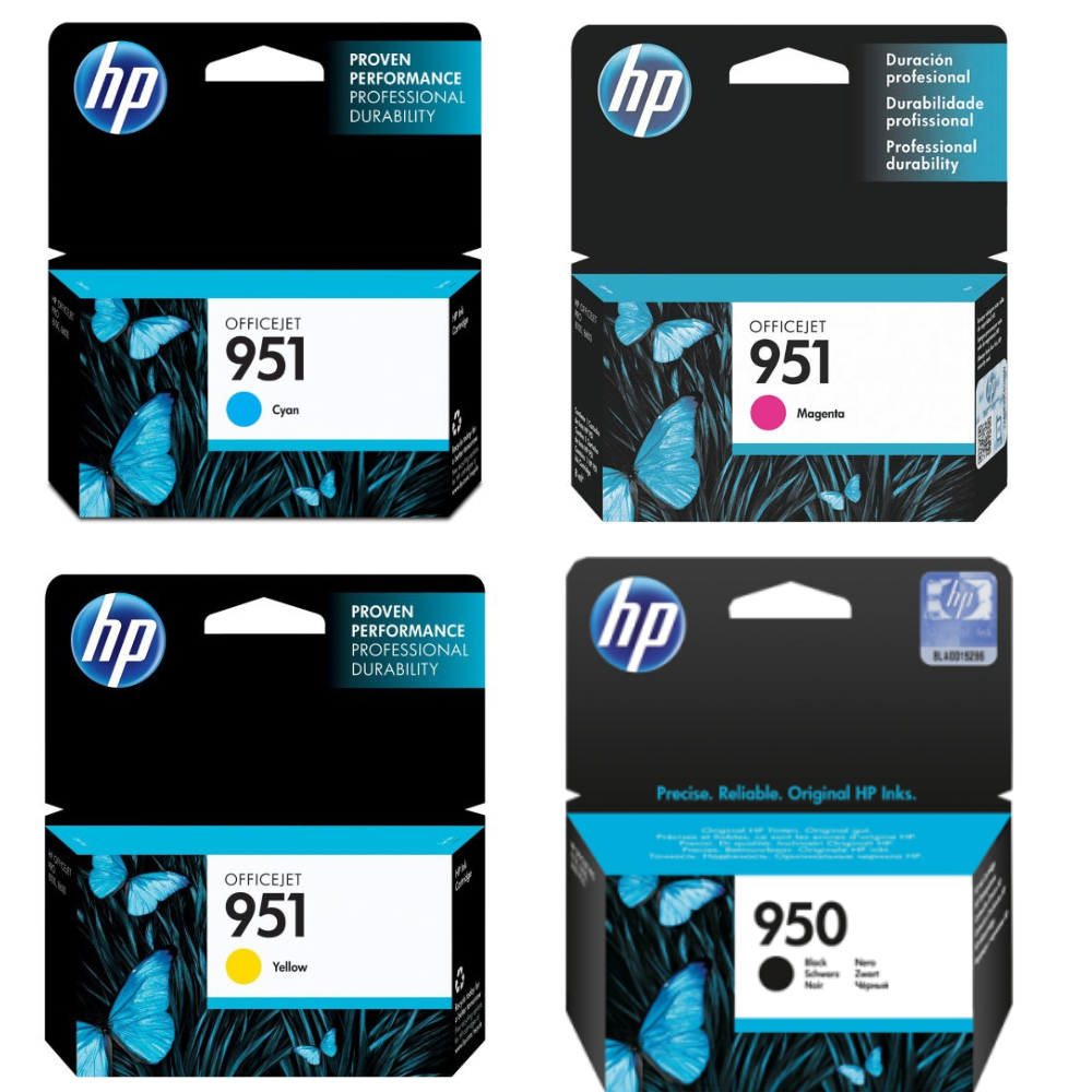 New, Pre-Owned - HP 950 Black & 951 Cyan, Magenta & Yellow Ink Cartridges