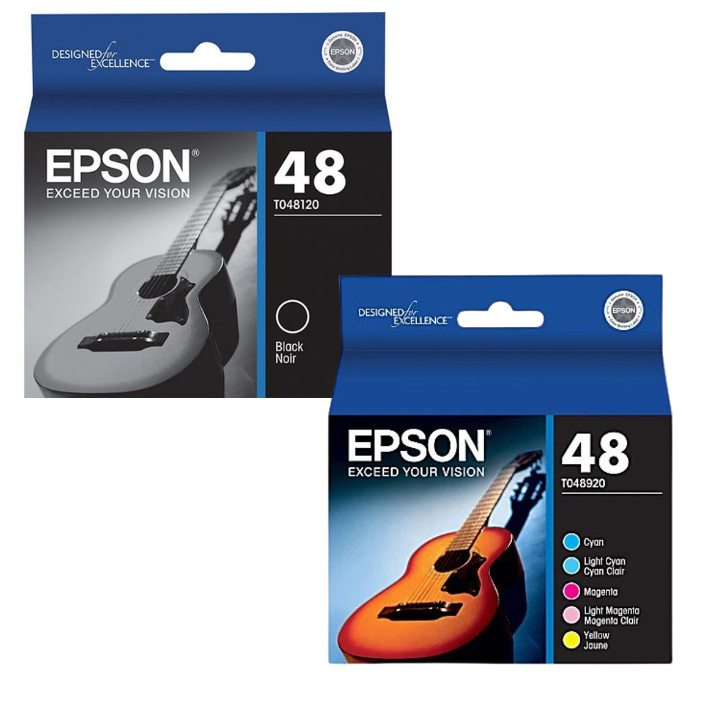 New, Pre-Owned - Epson T0489 Black, Cyan, Light Cyan, Magenta, Light Magenta, Yellow Ink Cartridges, Pack Of 6, T048920