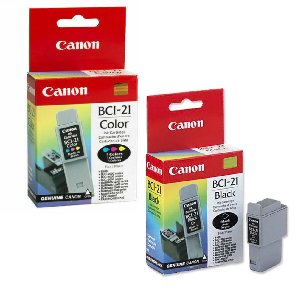 New, Pre-Owned - Canon BCI-21 Black & Color Ink Cartridge