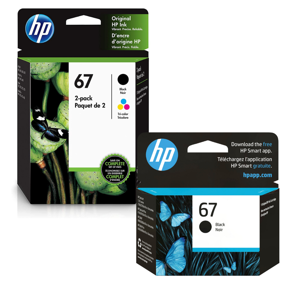 New, Pre-Owned - HP 67 2 Black and 1 Color Ink Cartridge-3 Pack