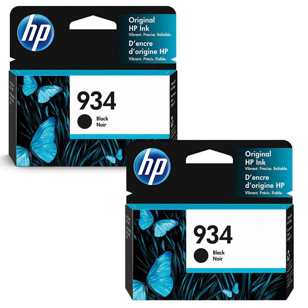 New, Pre-Owned - HP 934 Black (C2P19AN) Ink Cartridge- 2 Pack