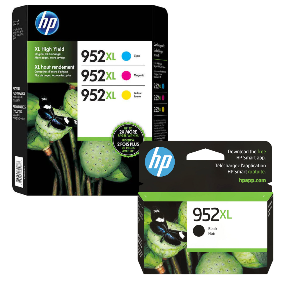New, Pre-Owned - HP 952XL  Black, Cyan, Magenta, Yellow Ink Cartridge - 4 Pack