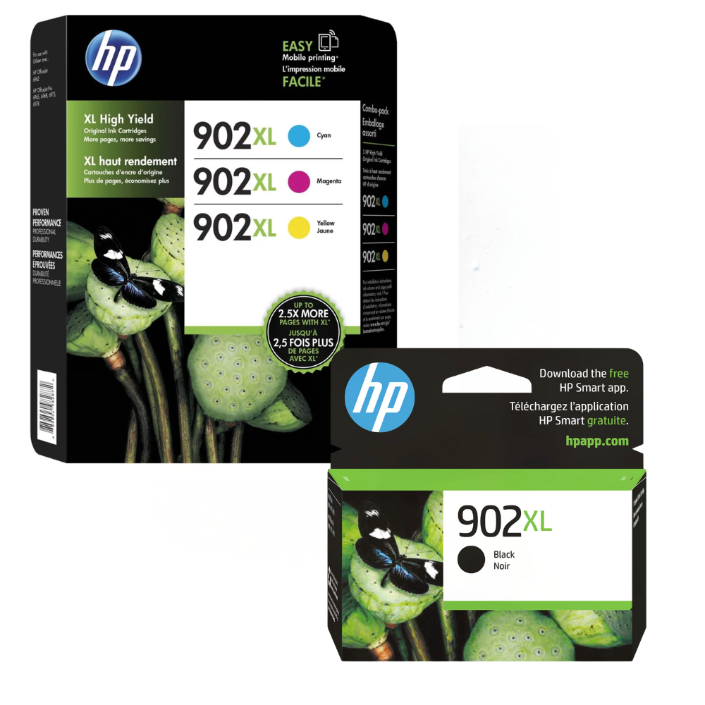 New, Pre-Owned - HP 902XL Black, Cyan, Magenta & Yellow Ink Cartridge