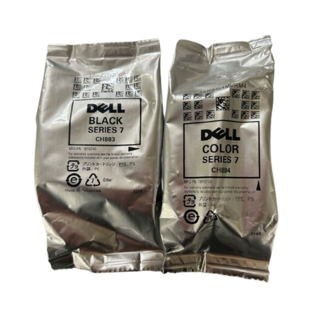New, Pre-Owned - Dell Series 7XL Black and Color Combo Pack Ink Cartridges