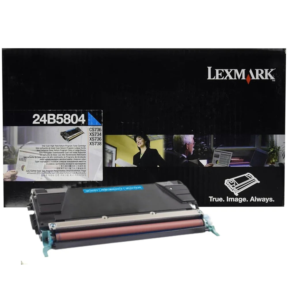 New, Pre-Owned - Lexmark 24B5804 High Yield Cyan Toner Cartridge