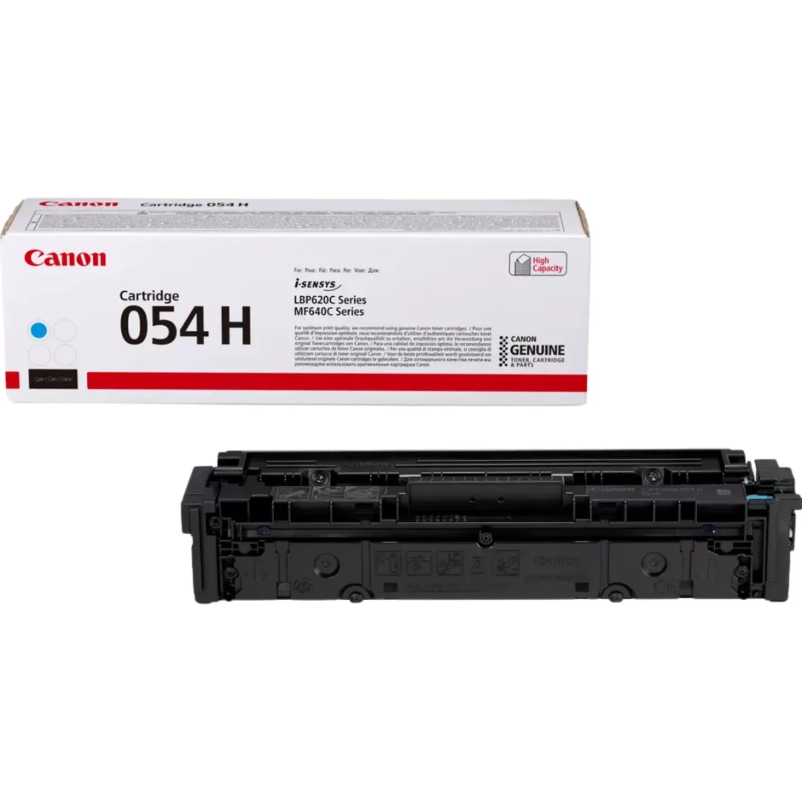 New, Pre-Owned - Canon 054H High-Yield Cyan LaserJet Toner Cartridge, 3027C001