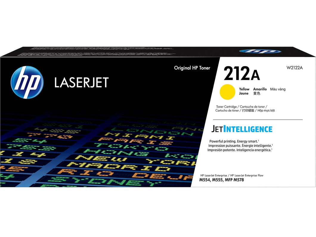 New, Pre-Owned - HP 212A Standard-Yield Yellow LaserJet Toner Cartridge, W2122A