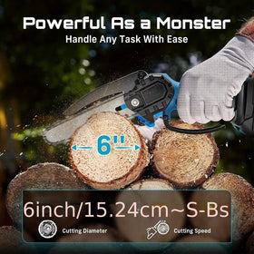 6-inch Cordless Mini Chainsaw – Handheld Electric, Lightweight, Battery-Powered