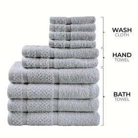 Gray Cotton Bath Towel Set (10–32 pcs)