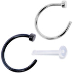 20G 5/16 Pack Set of 3 Assorted Stainless Steel Nose Hoop Rings