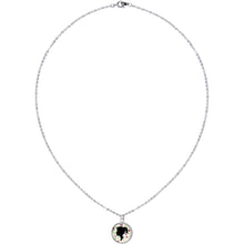 Woman Floral Silhouette Silver Plated Chain Necklace