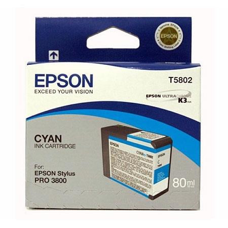 New, Pre-Owned - Epson T5802 Cyan 80ml Ink Cartridge