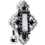 White Gem Confetti Party Pendant Top Mount Belly Ring