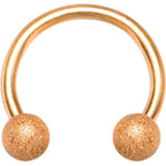 18G 5/16 Rose Gold Color PVD Textured Horseshoe Circular Barbell