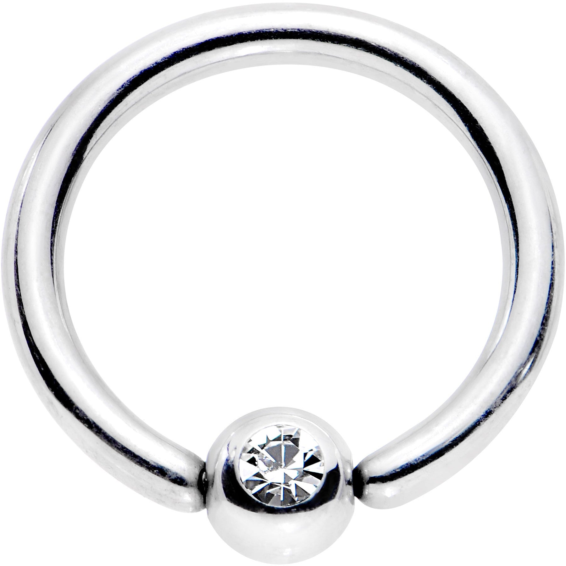 18G 5/16 Clear CZ Gem Steel 3mm Ball BCR Captive Ring