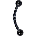 16G 3/8 Black IP Seriously Twisted Curved Eyebrow Ring
