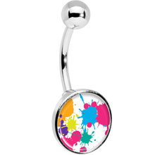 Pink Green Blue Color Splash Belly Ring