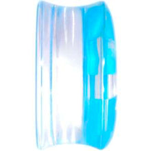 Clear Acrylic Double Flare Blue Turquoise  Anchor Saddle Plug Set 18mm - 20mm