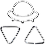 16G 5/16 Outer Space UFO Septum Ring Pack Set of 3