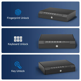 Lockable Storage Box with 3 Unlock Modes – Steel Security Box (Black)