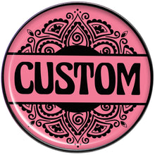 Custom Pink Mandala Personalized Name Black Barbell Tongue Ring