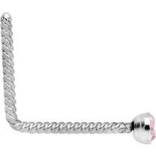 Aurora 2mm Gem Inlay So Twisted L Shaped Nose Ring