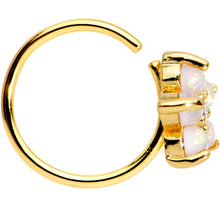 20G Clear CZ White Faux Opal Gold Tone Flower Circular Ring