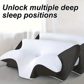 Ergonomic Memory Foam Neck Pillow – Slow Rebound, Back & Side Sleeper