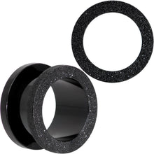 Black PVD Sandblasted Screw Fit Tunnel Plug Set 5mm to 16mm