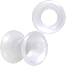 Thin Flexible White Silicone Tunnel Plug Set 6mm to 25mm