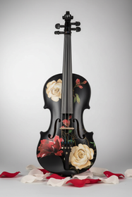 Black Rose Viola Outfit | Custom Crystal Tailpiece & Pearl Fine Tuners