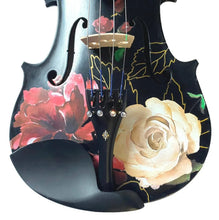 Rozanna's Rose Delight Black Violin Outfit | Pearl Fine Tuners & Brazilwood Bow