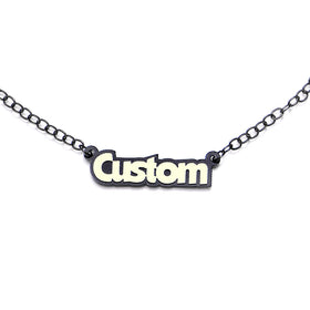 Custom Black Glow Name Nipple Chain Created with Crystals