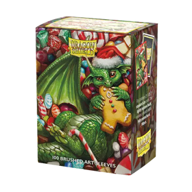 Dragon Shield Brushed Art Sleeves - The Christmas Dragon 2024