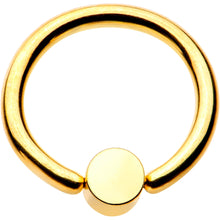 16G 5/16 White Faux Opal 3mm Disc Gold IP BCR Captive Ring